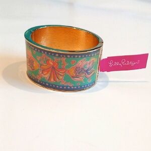 NWT Lilly Pulitzer Vibrant Gold and Teal Bracelet Magnetic Closure